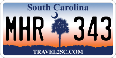 SC license plate MHR343