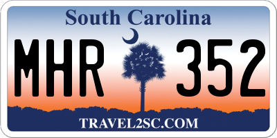 SC license plate MHR352