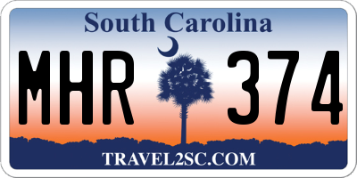 SC license plate MHR374