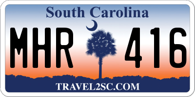 SC license plate MHR416