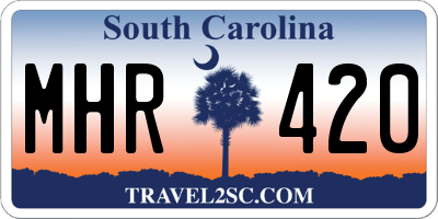 SC license plate MHR420