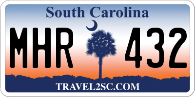 SC license plate MHR432