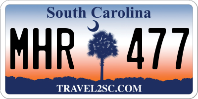 SC license plate MHR477