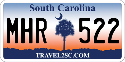 SC license plate MHR522