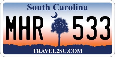 SC license plate MHR533
