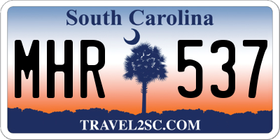 SC license plate MHR537