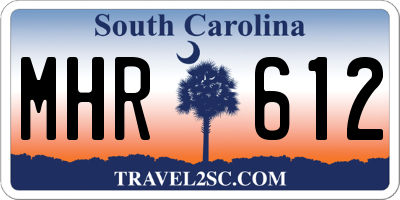 SC license plate MHR612