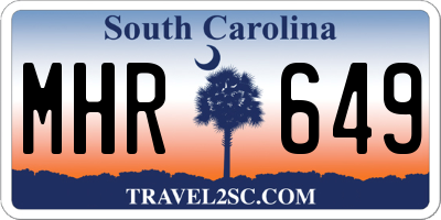 SC license plate MHR649