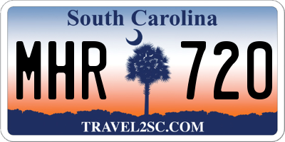 SC license plate MHR720
