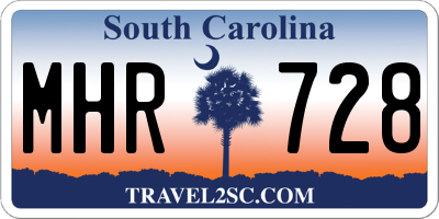 SC license plate MHR728