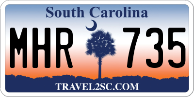 SC license plate MHR735