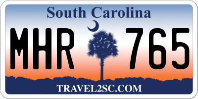 SC license plate MHR765