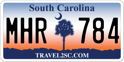 SC license plate MHR784