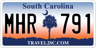 SC license plate MHR791