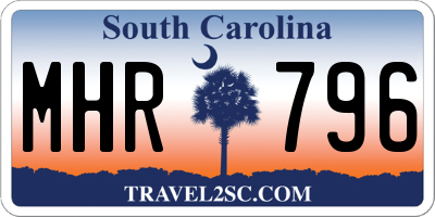 SC license plate MHR796