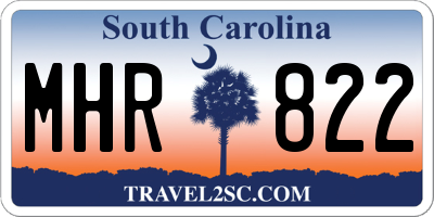 SC license plate MHR822