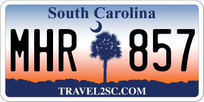 SC license plate MHR857