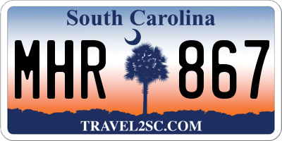 SC license plate MHR867