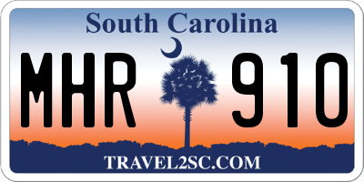 SC license plate MHR910