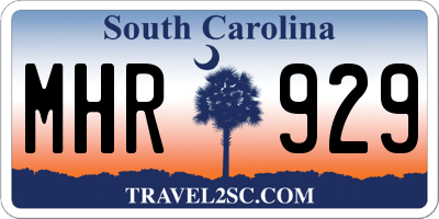 SC license plate MHR929