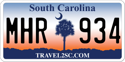SC license plate MHR934