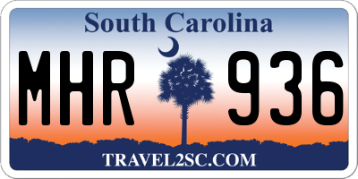 SC license plate MHR936