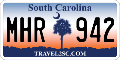 SC license plate MHR942