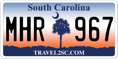 SC license plate MHR967