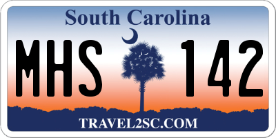SC license plate MHS142