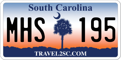SC license plate MHS195