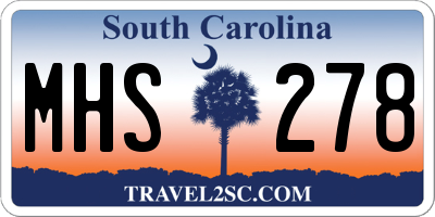 SC license plate MHS278