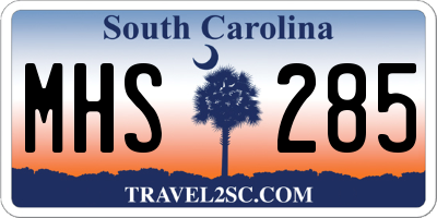 SC license plate MHS285