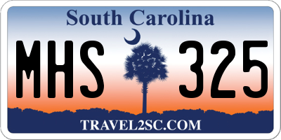 SC license plate MHS325