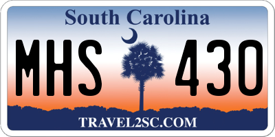 SC license plate MHS430