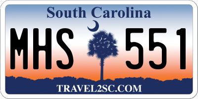 SC license plate MHS551