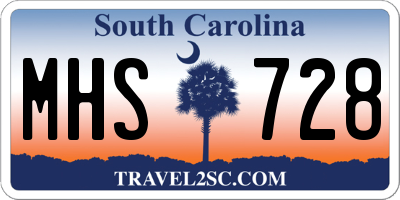 SC license plate MHS728