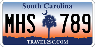 SC license plate MHS789