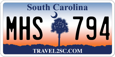 SC license plate MHS794