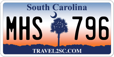 SC license plate MHS796