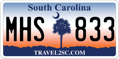 SC license plate MHS833