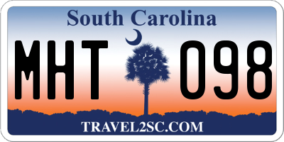 SC license plate MHT098