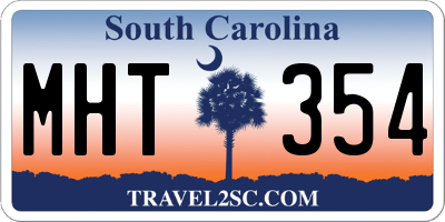 SC license plate MHT354