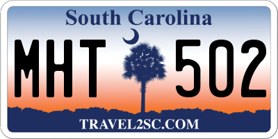 SC license plate MHT502