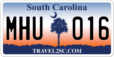 SC license plate MHU016