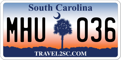 SC license plate MHU036