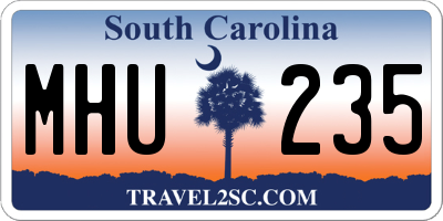 SC license plate MHU235