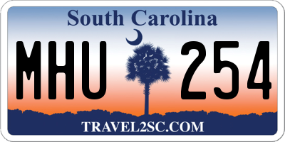 SC license plate MHU254
