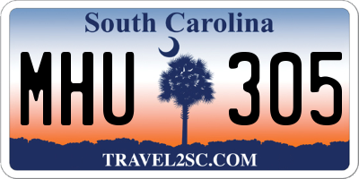 SC license plate MHU305