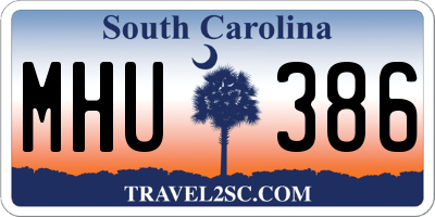 SC license plate MHU386