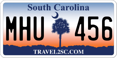 SC license plate MHU456